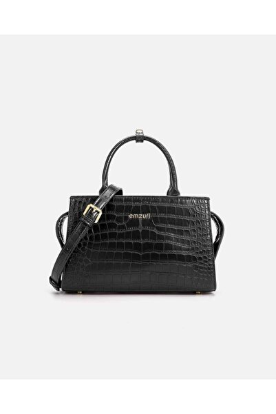 Arkaan شنطة نسائية إمزوري جلد بلون أسود