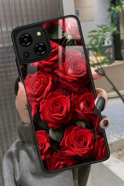 Reeder S23 Pro Max Uyumlu Gül Tasarımlı Glossy Premium Kılıf