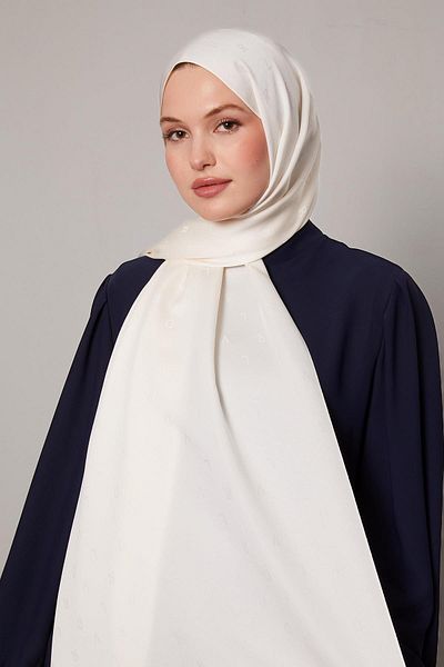Levidor Cream Mini Lvd Printed Jacquard Shawl