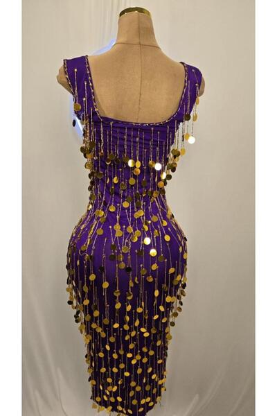 Sharqi Vibes Modern Egyptian Belly Dance Outfit - Purple