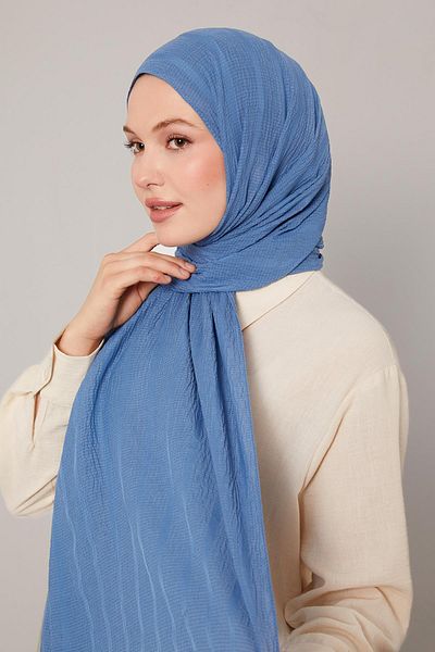 Levidor Indigo Self-Textured Natural Line Shawl