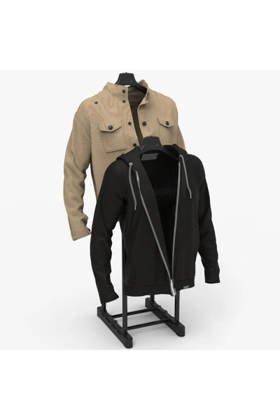 Pure Harmony ift Askılıklı Dilsiz Uşak Elbise Askısı Beyaz Yükseklik Ayarlana...