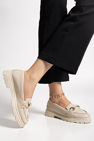 Genetti MIRELLE Şık ve Konforlu Kadın Tokalı Loafer Günlük Ayakkabı