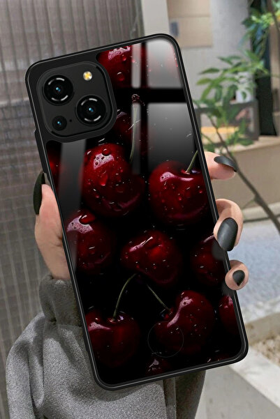 Reeder S23 Pro Max Uyumlu Kiraz Tasarımlı Glossy Premium Kılıf