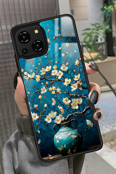 Reeder S23 Pro Max Uyumlu Van Gogh Mavi Ağaç Tablo Tasarımlı Glossy Premium K...