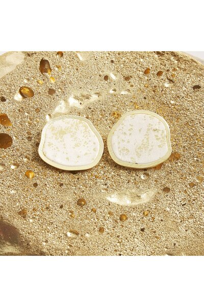 NARRU Handmade Arya earrings, white and gold, 36
