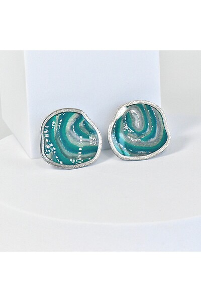 NARRU Handmade earrings, turquoise, silver, Arya 28