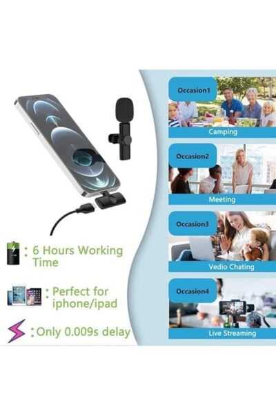 Generic NEW Wireless Mic Compatible For iPhone, iPad - Mic For iPhone Bluetooth Microphone Recording Intervi