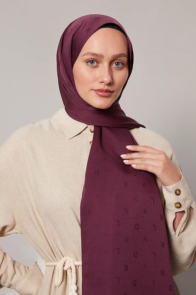 Levidor Plum Mini Lvd Printed Jacquard Shawl