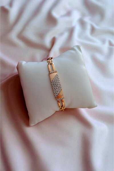 Atölye Olcay Eser Vip Special Series Guaranteed Steel Tarnish-Free Gold Antiallergic Zircon Stone Bracelet