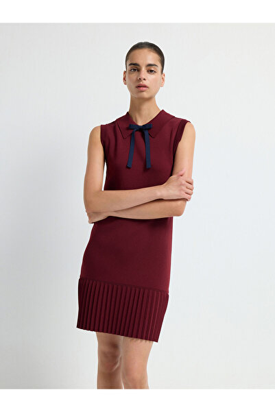 adL Fiyonk Detaylı Triko Elbise