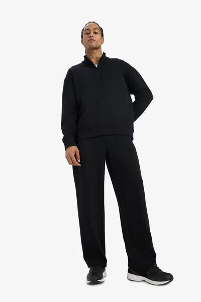 DeFacto Boxy Fit Skuba Diver Fabric Black Men's Sweatshirt E9363Ax/Bk81