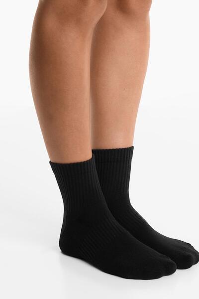 Oysho 3 pairs of cotton blend quarter sports socks