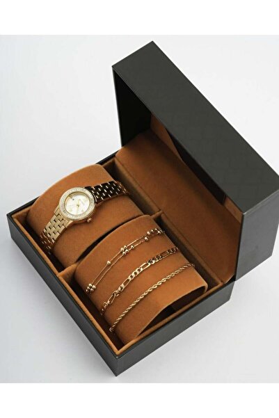 Arkaan Women's gift with elegant design, steel watch and bracelets