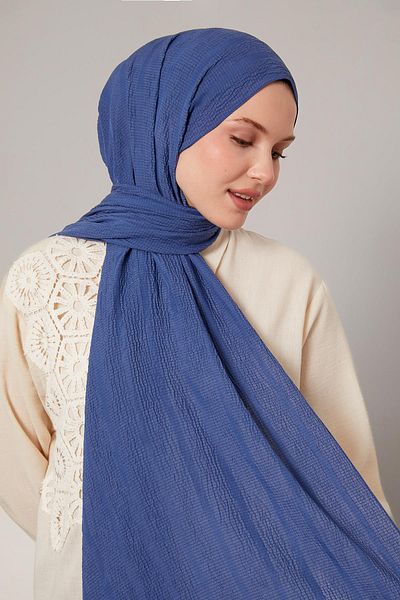 Levidor Denim Blue Self Textured Natural Line Shawl
