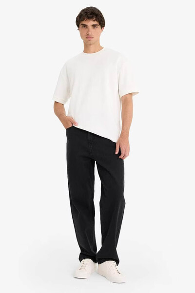 DeFacto Baggy Fit Wide Leg Black Men's Jean Pants F2985Ax/Nm40