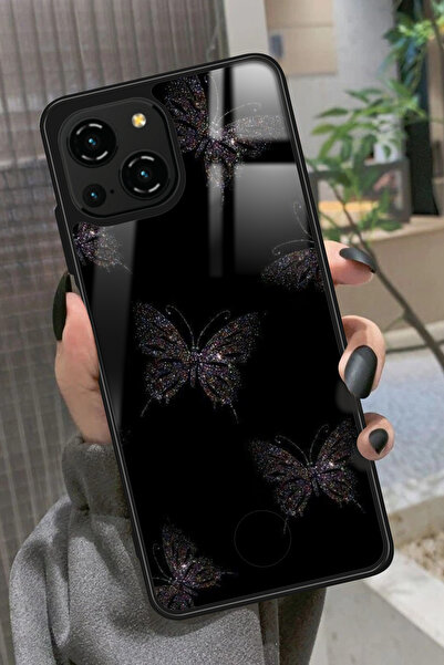 Reeder S23 Pro Max Uyumlu Kelebek Tasarımlı Glossy Premium Kılıf