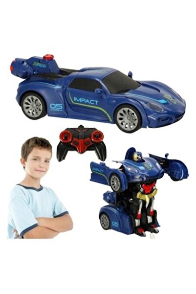 Glow Goods Mașină de curse Transformers cu telecomandă, cu efecte sonore și luminoase, 2,4 GHz, rază de acțiune 15-20 m, albastră