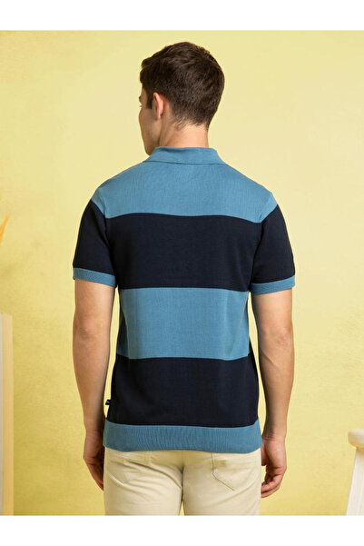 Dennis Lingo By Styli Men Regular Fit Striped Flat Knit Polo