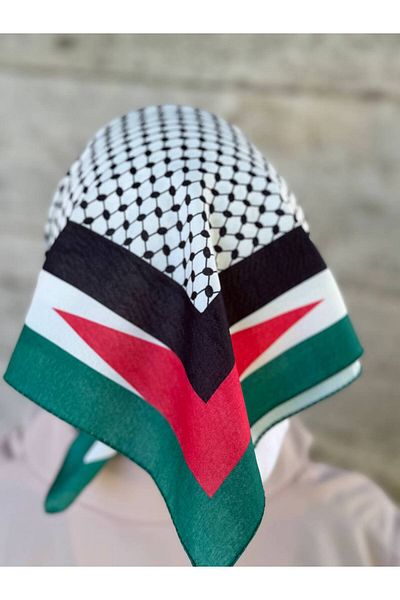 ALDAYER PALESTINE THEMED SCARF 50x50