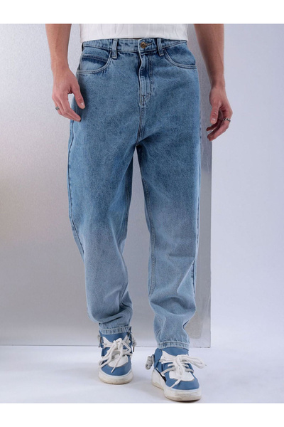 The Indian Garage Co By Styli Men Blue Mid Rise Loose Fit Faded Jeans