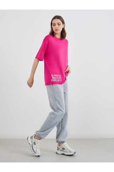 Styli Slogan Print Oversized T-Shirt