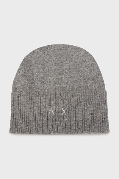Armani Exchange Silvery Wool Blend Knitted Beanie Beret Xw001519 Af16181 M8086