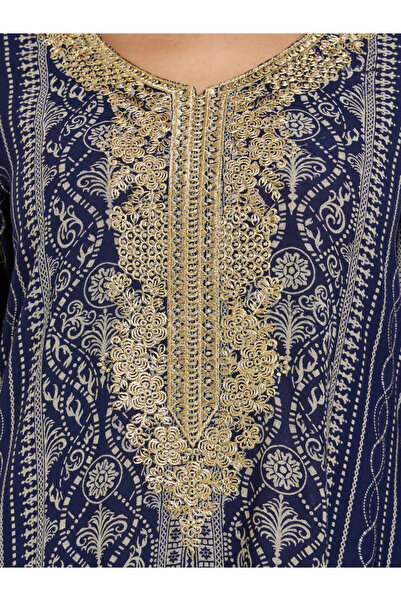 Maxim Creation By Styli Gold Thread Embroidery Jalabiya with All Over Print