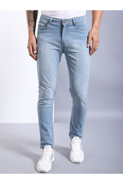 The Indian Garage Co By Styli Men Light Blue Mid Rise Skinny Fit Jeans