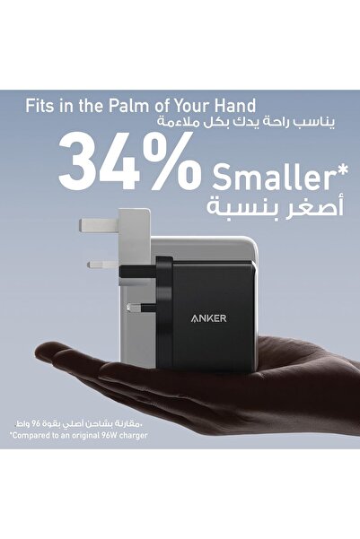 Generic Anker 100W USB-C Charger 736 GaN II 3-Port Fast Compact Wall Charger