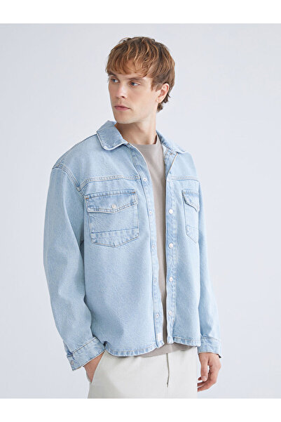 LC Waikiki Cămașă de jeans pentru bărbați cu mânecă lungă, potrivită conforta...