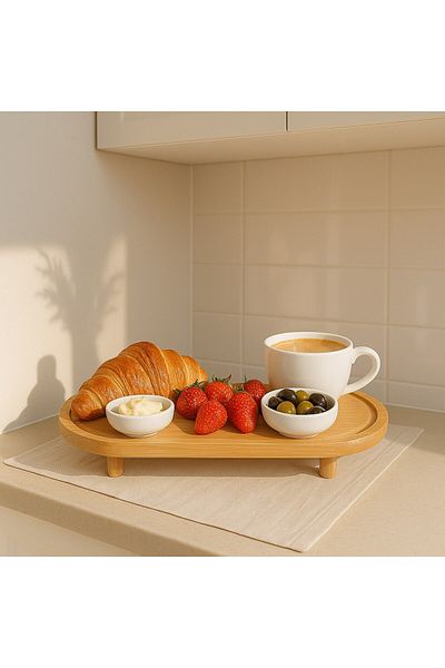 morponi Premium Bamboo Presentation Board with Feet 35 cm X 14 cm