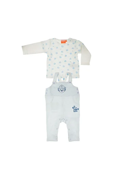 PAW PATROL Set bebelusi salopeta si bluza, Alb/Albastru, Patrula Catelusilor
