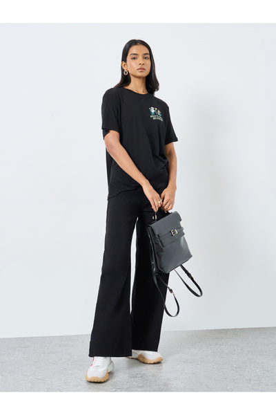 Styli Slogan Print Oversized T-Shirt