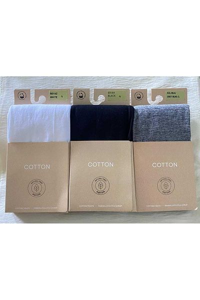 DÜVEN Colorful 3-Piece Cotton Women's Pantyhose Cotton & Matte 60 Den Pantyhose