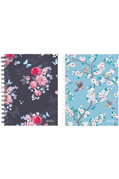 Herlitz A5 spiral notebook, 100 sheets, squares, various