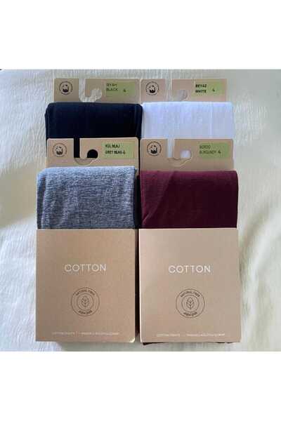 DÜVEN Colorful 4-Piece Cotton Women's Pantyhose Cotton & Matte 60 Den Pantyhose (Natural Yarn)