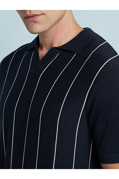 Dennis Lingo By Styli Men Striped Flat Knit Polo