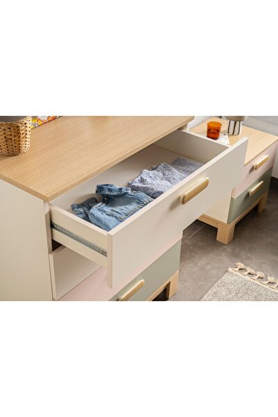 Vivense MOKİDO ŞİFONYER, 4 ÇEKMECELİ, AYTAŞI, MEŞE, YEŞİL