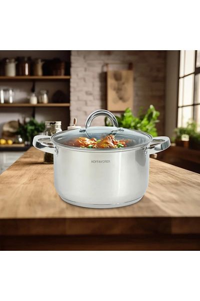 rexa Stainless Steel Saucepan with Glass Lid 20 cm - 3.9 L - 2SS1-A33-005