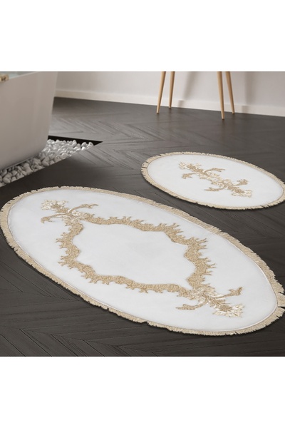 UnicUtil Set covorase baie 2 piese, Sophisticated Texture, UnicUtil, Cream