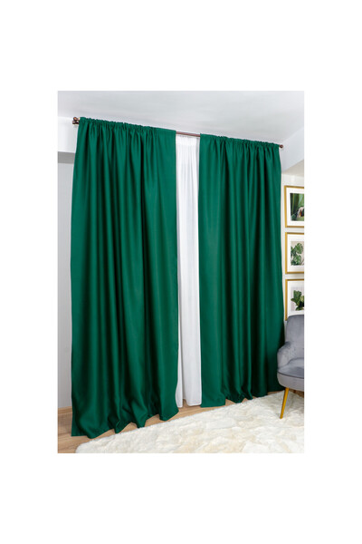 Harnicuta Set of 2 Emerald Green Blackout Curtains 2 X L 200cm X H 265cm With Rejansa, BOTD004_plc_2x200x265