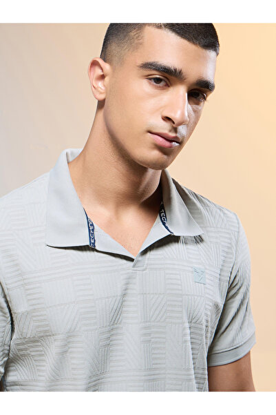 Technosport By Styli Men Jacquard Slim Fit Polo