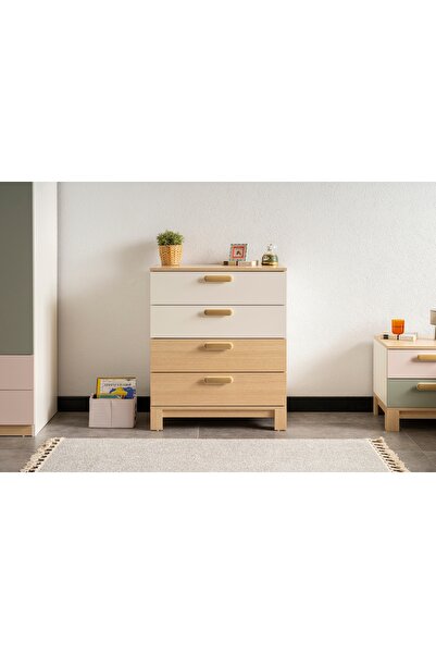 Vivense MOKİDO ŞİFONYER, 4 ÇEKMECELİ, AYTAŞI MEŞE