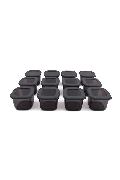 UnicUtil Set of 12 spice containers, UnicUtil, Premium Stylish, Anthracite