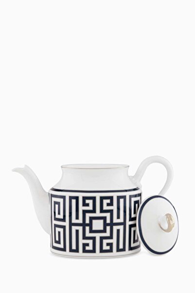 Christofle Gümüş Kaplama Labirinto Çaydanlık Porselen, 900ml, Altı Kişilik Filtreli Tasarım