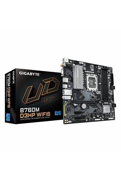 Gigabyte B760M D3HP WiFi6 DDR5 (5600MHz)OC M.2 VGA/HDMI/DP PCIe 4.0 1700P mATX Anakart