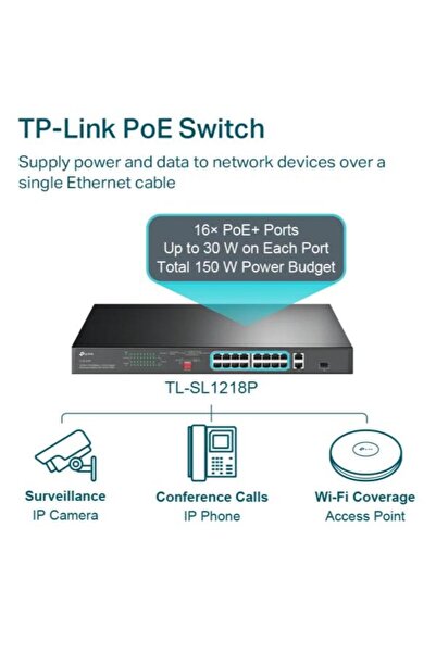TP-LINK Switch TL-SL 1218 P, 16 Porturi