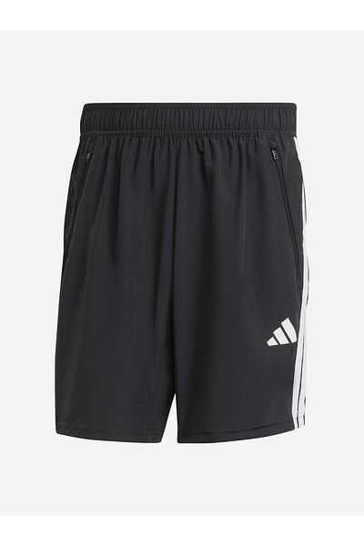 adidas Striped Mid Rise Logo Print Shorts