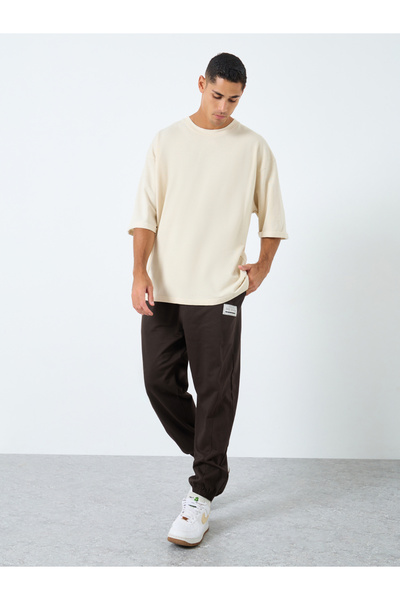 Styli Heavy Fleece Panel Jogger with Drawstring
